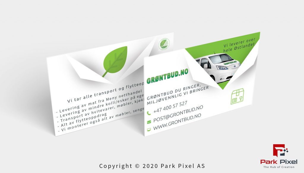 Business card design for Grøntbud.no